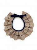 Cuello Bambula Beige con Cuadros Azules